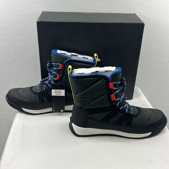 Sorel Youth Whitney II Short Lace Winter Boot Jet Sea Salt size 5 - Picture 3 of 7